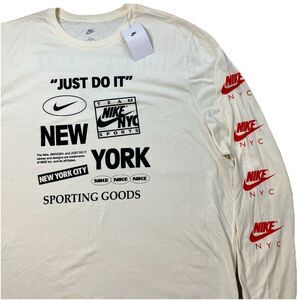 Nike Long Sleeve Shirt Mens 3XL Tall White NYC Graphic Just Do It Nwt FZ2865-110